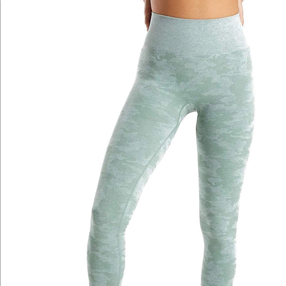 Gymshark Dupe Green Camo Seamless Leggings sz m
